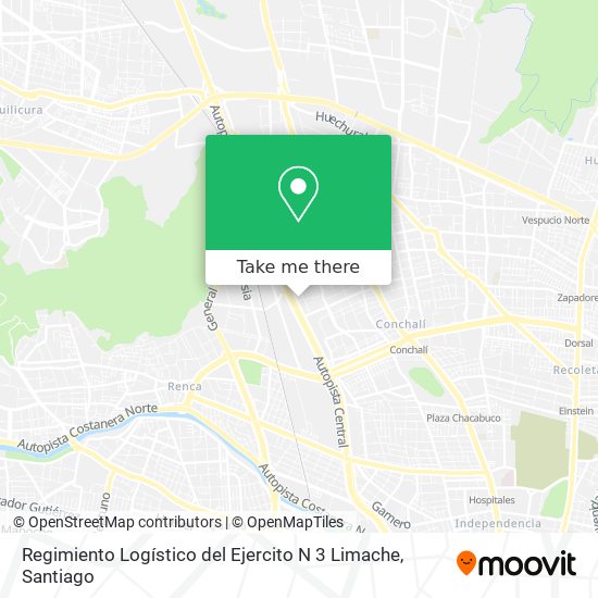 Mapa de Regimiento Logístico del Ejercito N 3 Limache