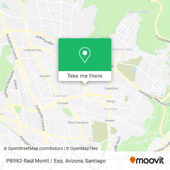 PB982-Raúl Montt / Esq. Arizona map