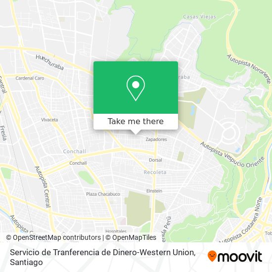 Mapa de Servicio de Tranferencia de Dinero-Western Union
