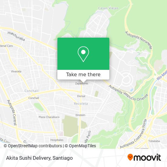 Mapa de Akita Sushi Delivery