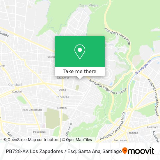 Mapa de PB728-Av. Los Zapadores / Esq. Santa Ana