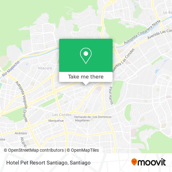 Mapa de Hotel Pet Resort Santiago