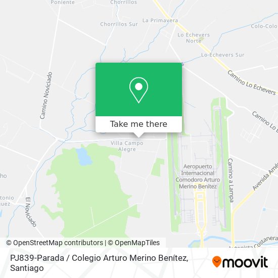 PJ839-Parada / Colegio Arturo Merino Benítez map