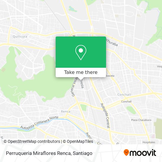 Mapa de Perruqueria Miraflores Renca