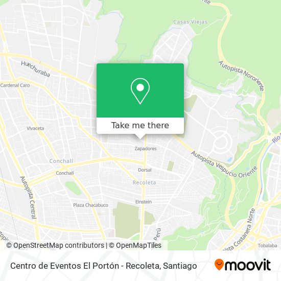 Mapa de Centro de Eventos El Portón - Recoleta