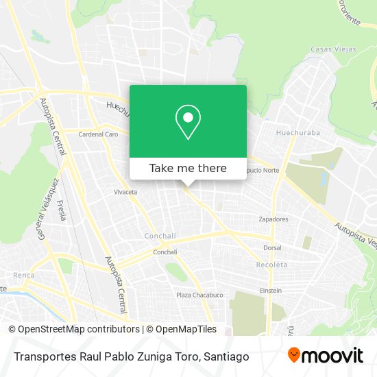 Transportes Raul Pablo Zuniga Toro map