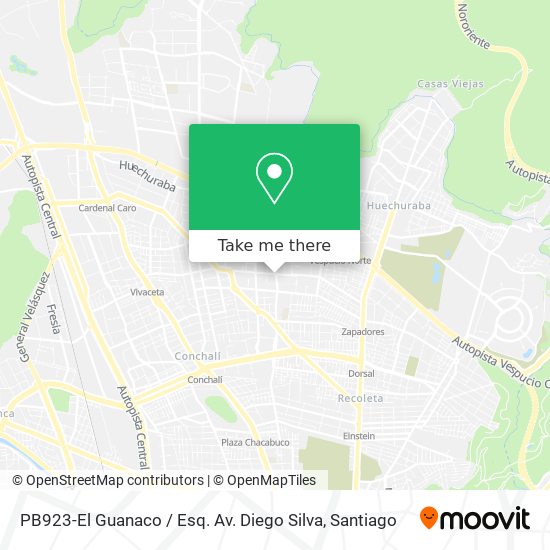 Mapa de PB923-El Guanaco / Esq. Av. Diego Silva