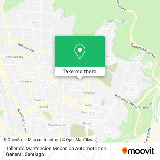 Mapa de Taller de Mantención Mecánica Automotriz en General