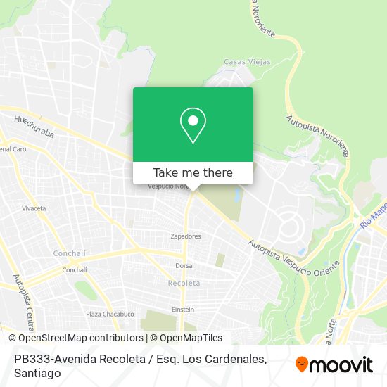 PB333-Avenida Recoleta / Esq. Los Cardenales map