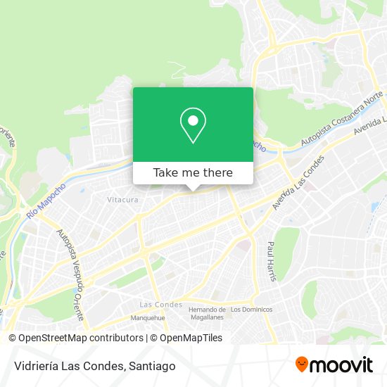 Mapa de Vidriería Las Condes