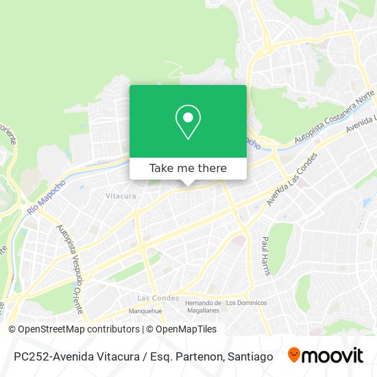 PC252-Avenida Vitacura / Esq. Partenon map