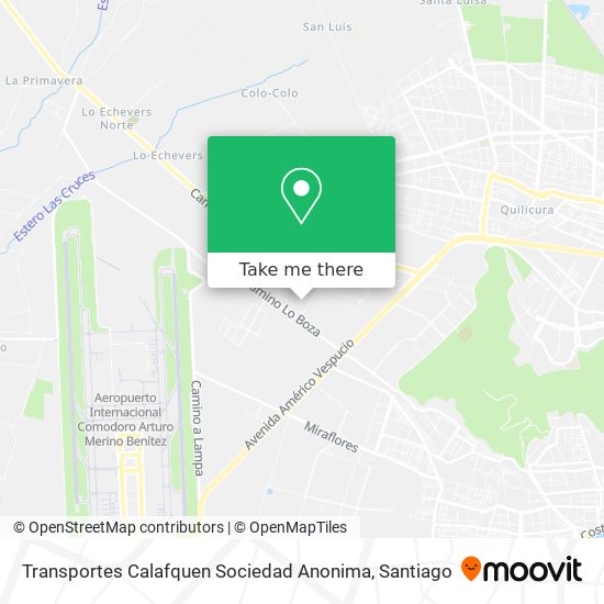 Mapa de Transportes Calafquen Sociedad Anonima