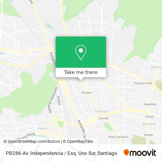 PB286-Av. Independencia / Esq. Uno Sur map