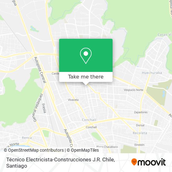 Mapa de Técnico Electricista-Construcciones J.R. Chile