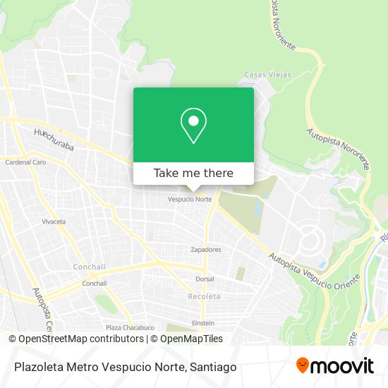 Plazoleta Metro Vespucio Norte map