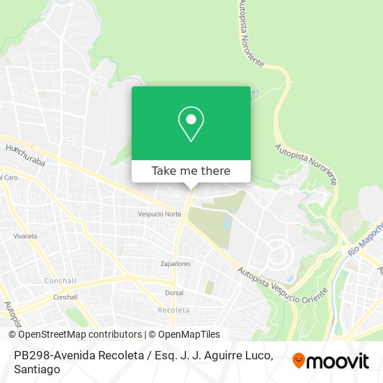 PB298-Avenida Recoleta / Esq. J. J. Aguirre Luco map