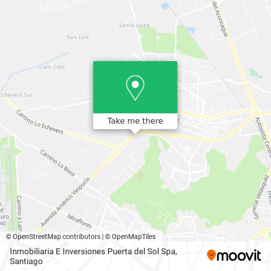 Mapa de Inmobiliaria E Inversiones Puerta del Sol Spa