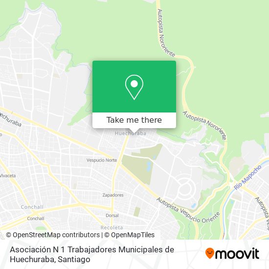 Asociación N 1 Trabajadores Municipales de Huechuraba map