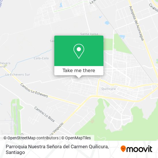 Mapa de Parroquia Nuestra Señora del Carmen Quilicura