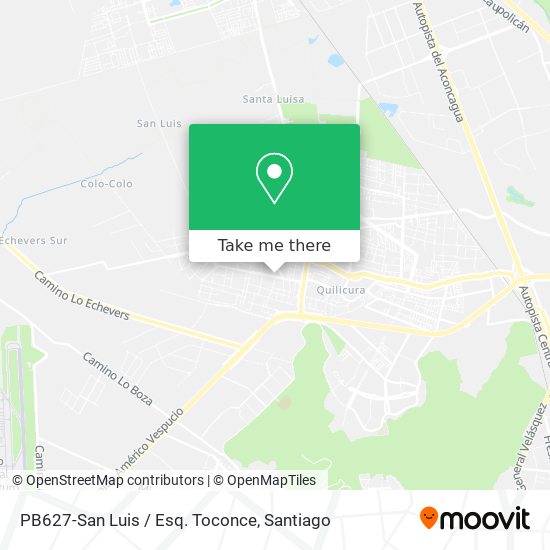 PB627-San Luis / Esq. Toconce map