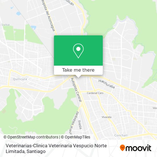 Veterinarias-Clinica Veterinaria Vespucio Norte Limitada map