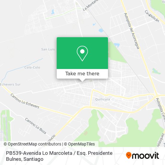 PB539-Avenida Lo Marcoleta / Esq. Presidente Bulnes map
