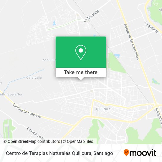 Mapa de Centro de Terapias Naturales Quilicura