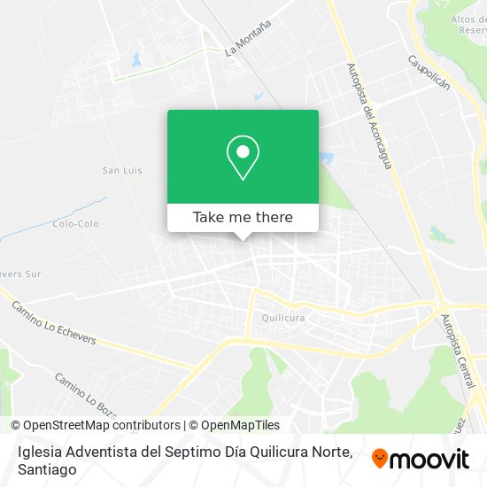 Iglesia Adventista del Septimo Día Quilicura Norte map