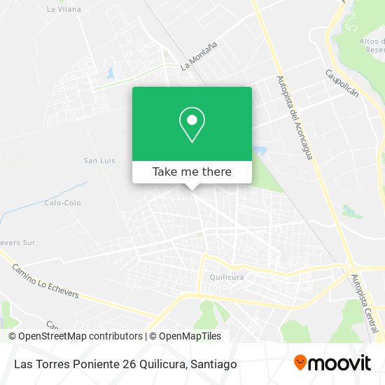 Las Torres Poniente 26 Quilicura map