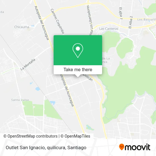 Outlet San Ignacio, quilicura map