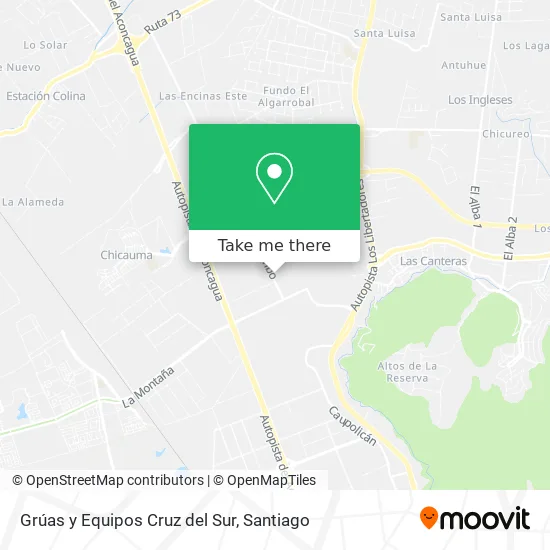 Grúas y Equipos Cruz del Sur map