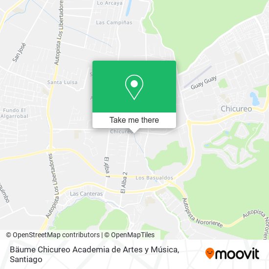 Bäume Chicureo Academia de Artes y Música map