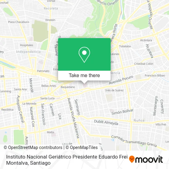Instituto Nacional Geriátrico Presidente Eduardo Frei Montalva map