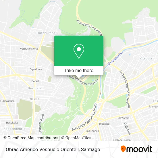 Obras Americo Vespucio Oriente I map