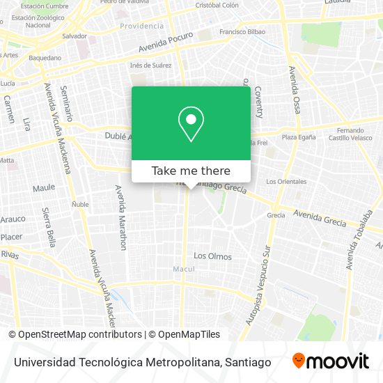 Universidad Tecnológica Metropolitana map