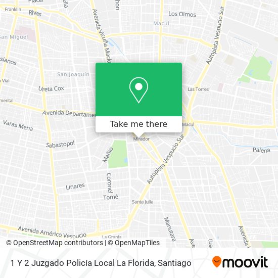 Mapa de 1 Y 2 Juzgado Policía Local La Florida