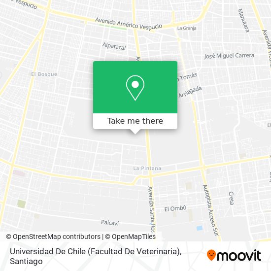 Universidad De Chile (Facultad De Veterinaria) map