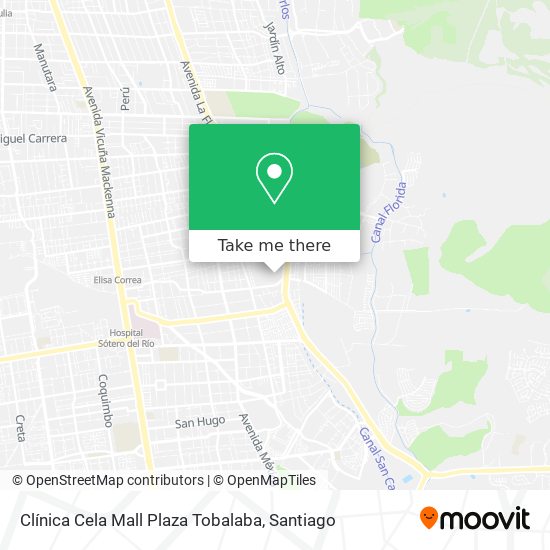 Mapa de Clínica Cela Mall Plaza Tobalaba