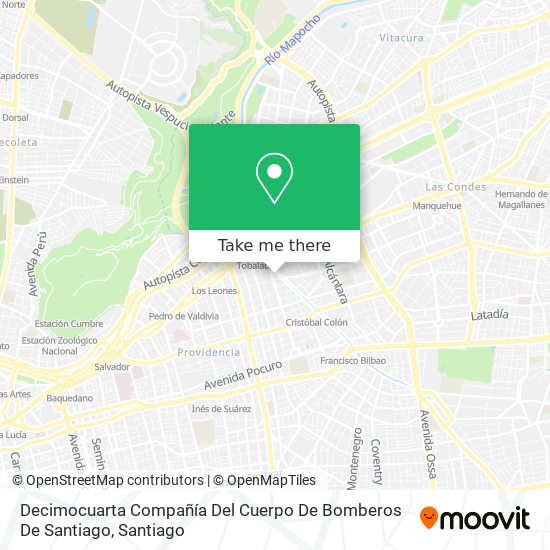 Decimocuarta Compañía Del Cuerpo De Bomberos De Santiago map