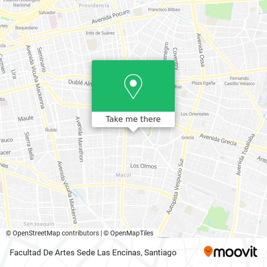 Mapa de Facultad De Artes Sede Las Encinas