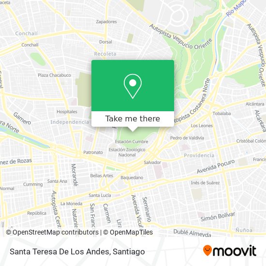 Mapa de Santa Teresa De Los Andes