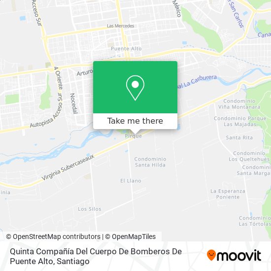 Quinta Compañía Del Cuerpo De Bomberos De Puente Alto map