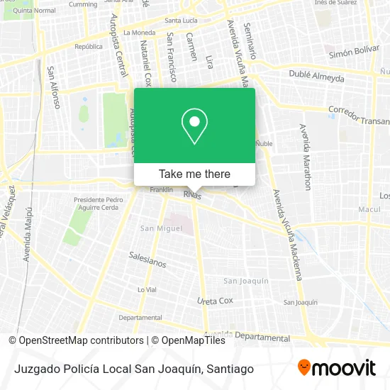 Juzgado Policía Local San Joaquín map