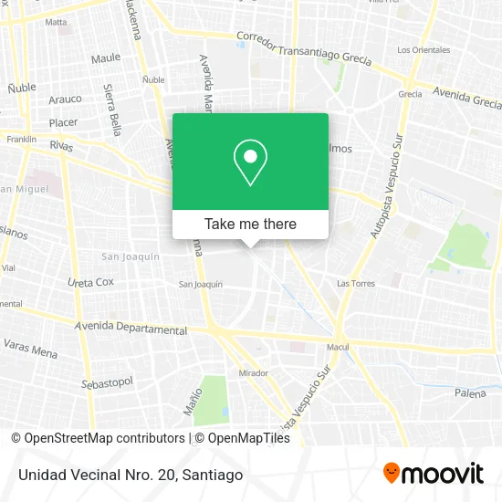 Mapa de Unidad Vecinal Nro. 20
