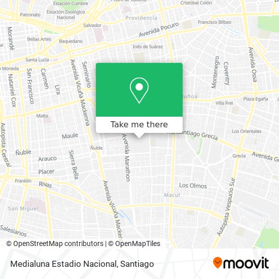 Medialuna Estadio Nacional map