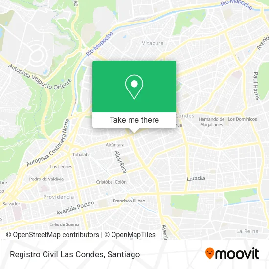 Mapa de Registro Civil Las Condes