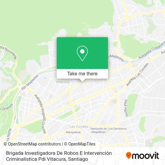 Brigada Investigadora De Robos E Intervención Criminalística Pdi Vitacura map