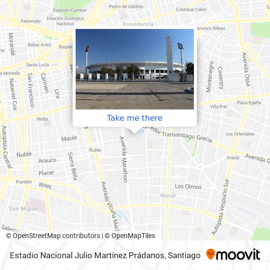 Estadio Nacional Julio Martínez Prádanos map