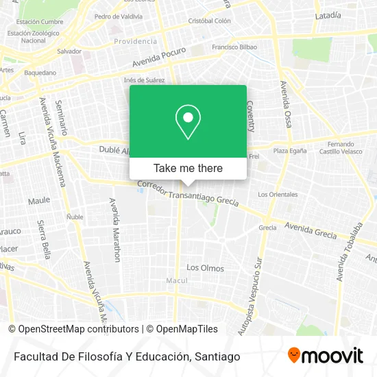 Facultad De Filosofía Y Educación map