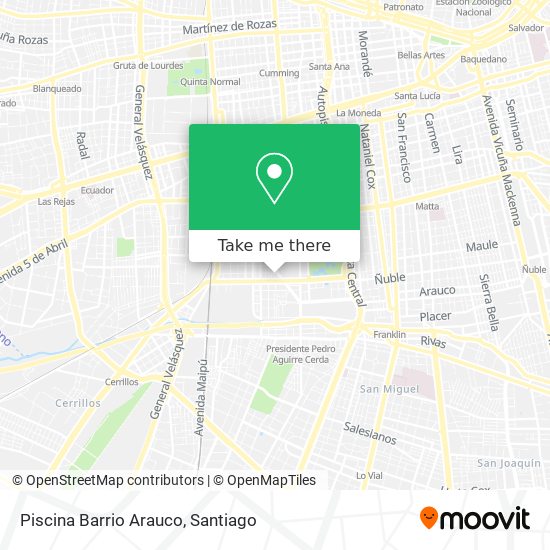 Mapa de Piscina Barrio Arauco
